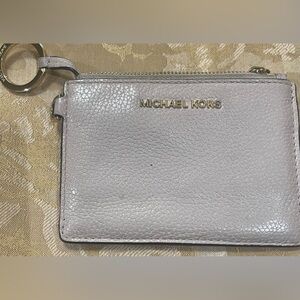 Michael Kors Gray Leather Wristlet